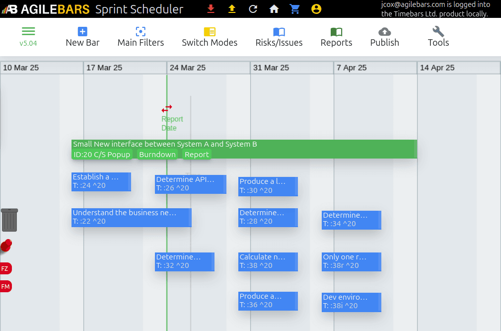 Agilebars Timescale View