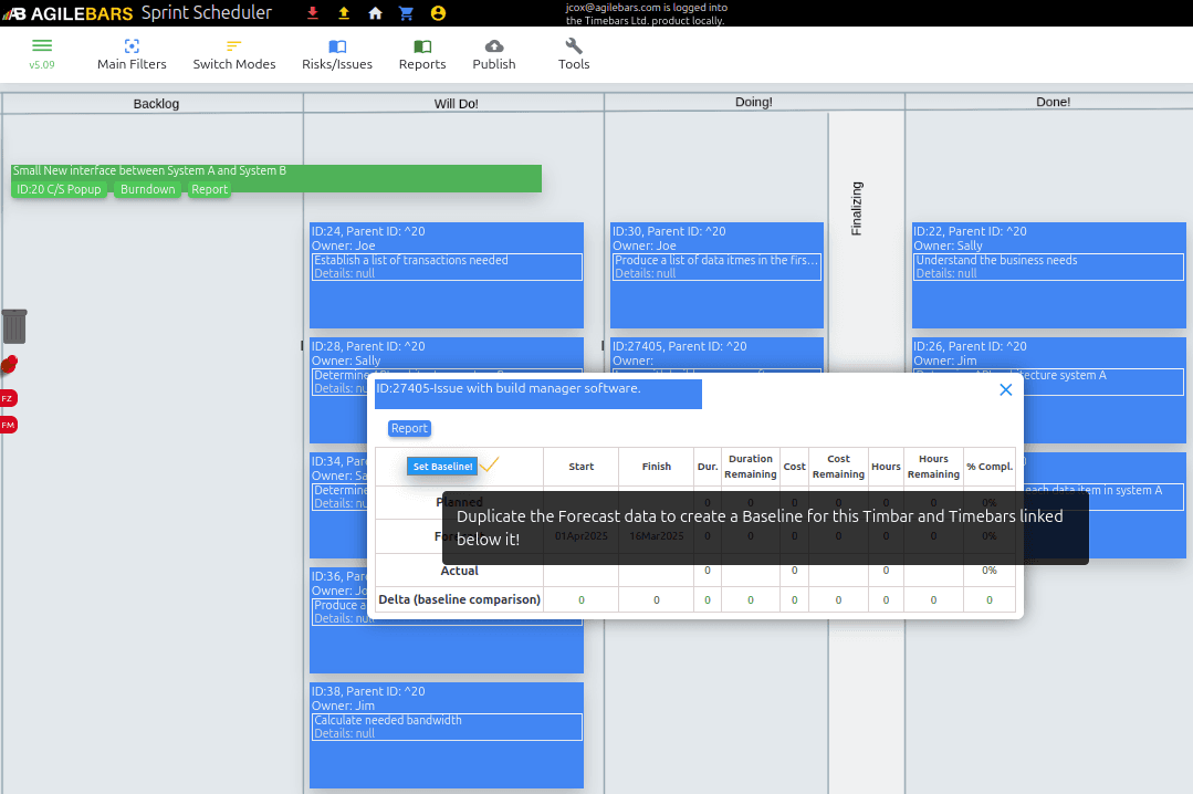 Baselining - Creating Planned Values