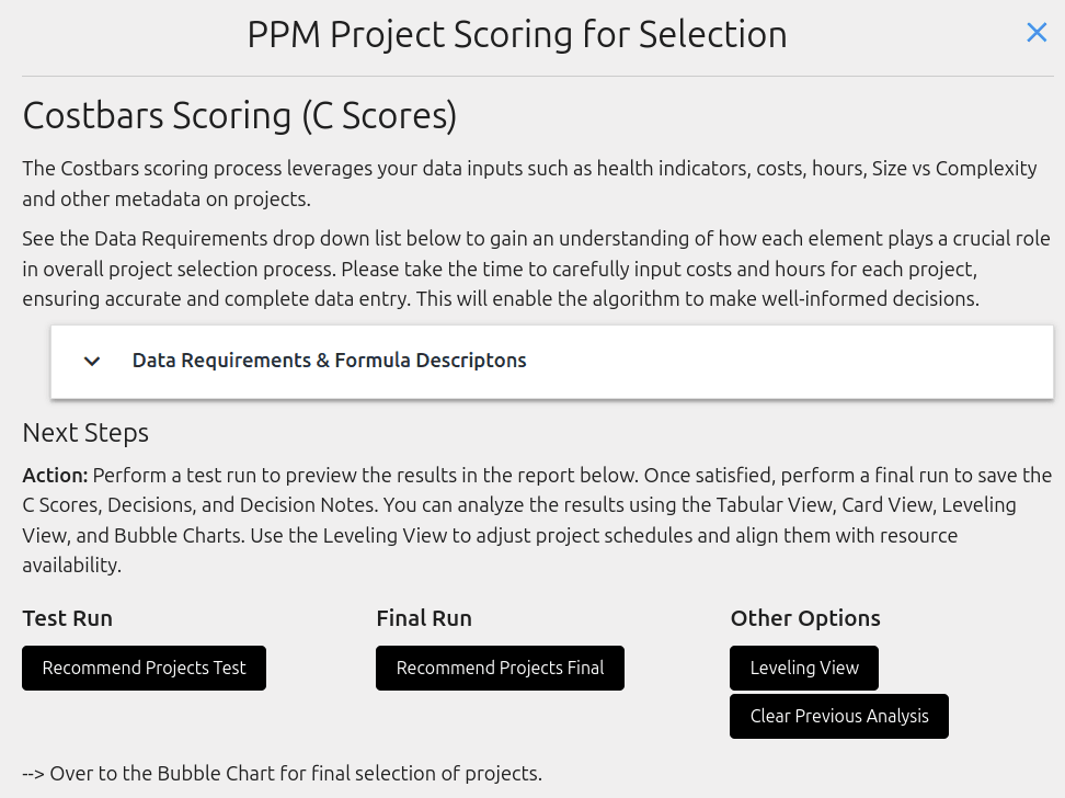 PPM Scoring Page