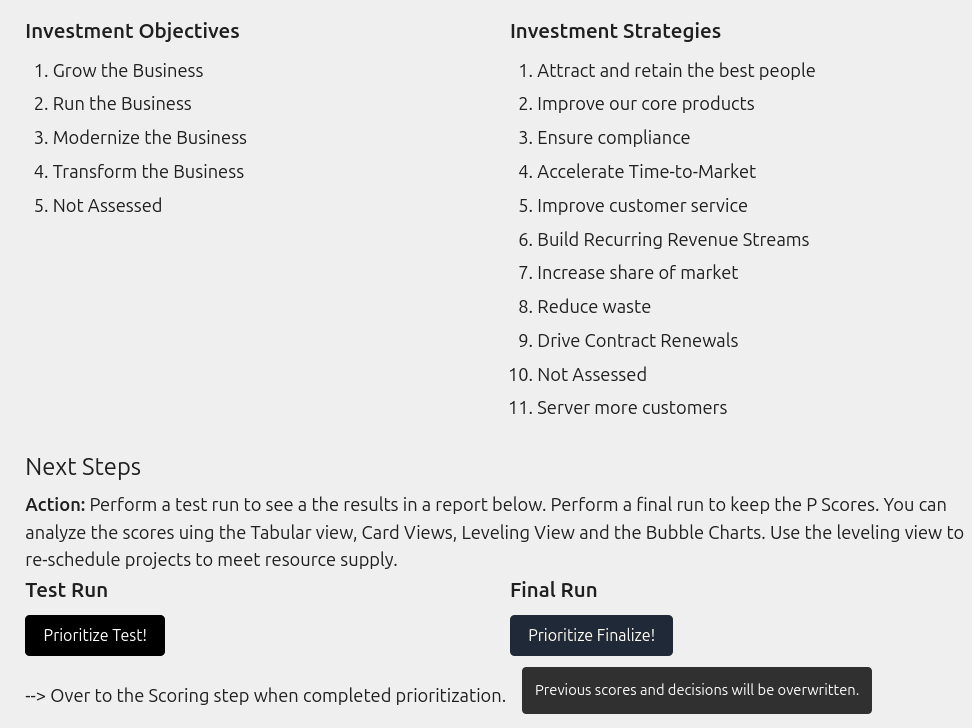 Configure Strategic Prioritization