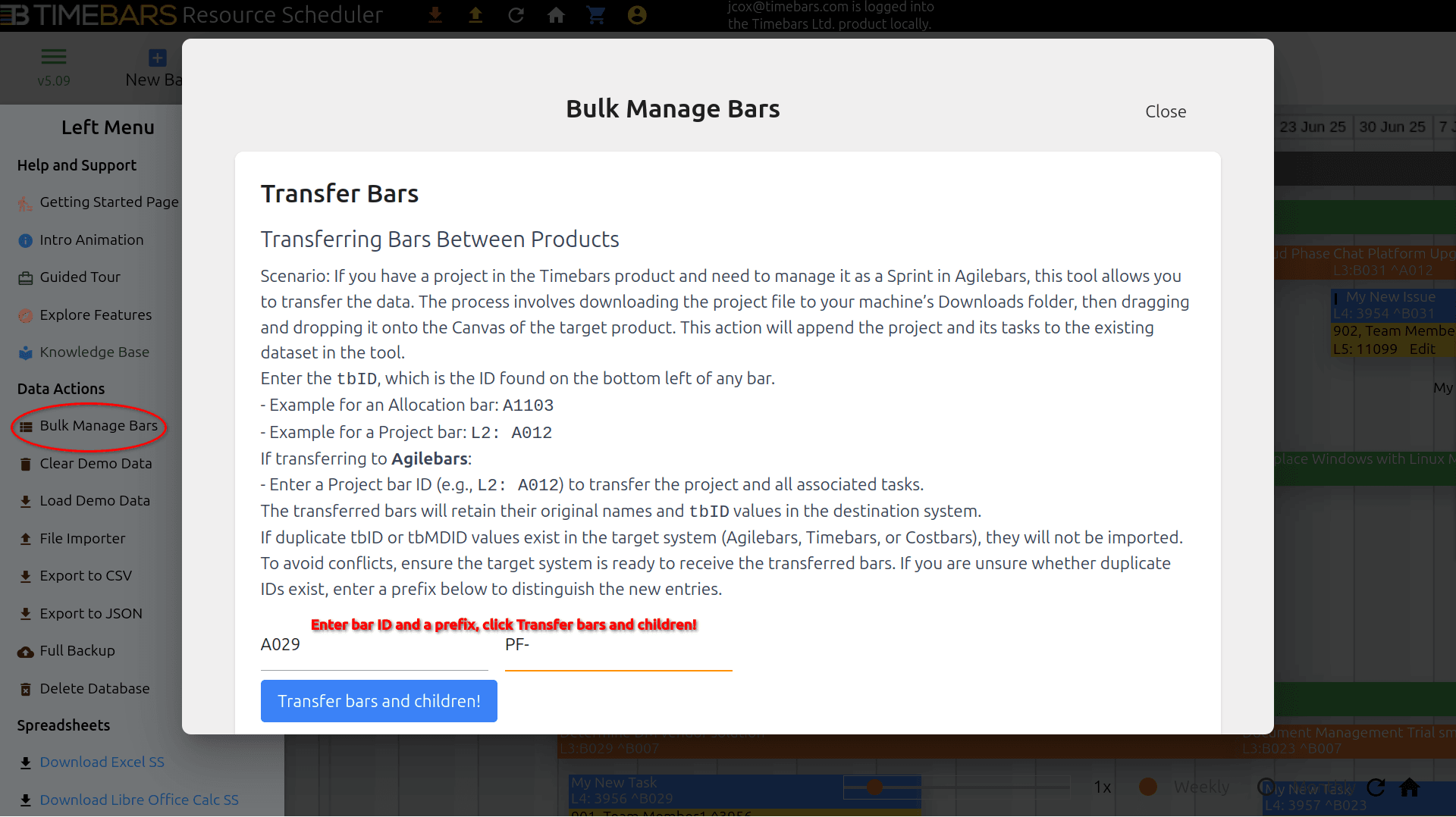 Timebars Integration