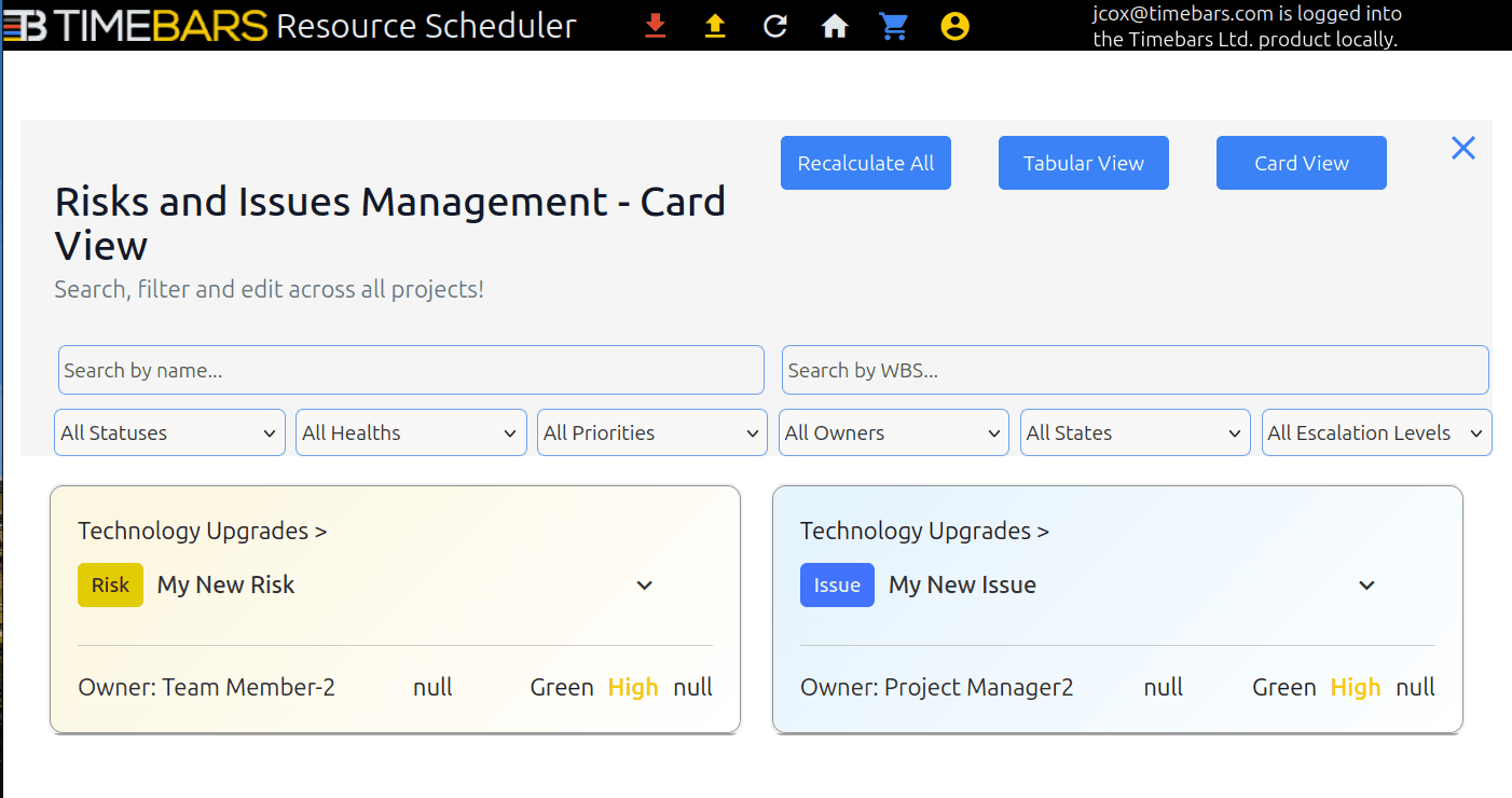 Convert Tasks to Risk Items