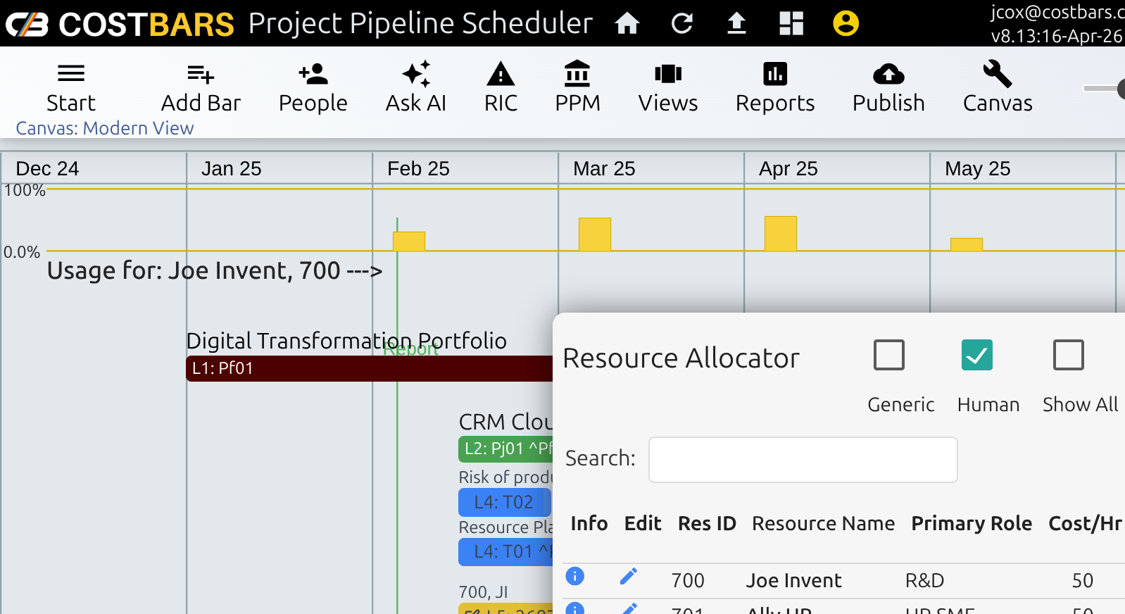 Costbars Project Pipeline Scheduler