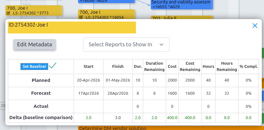 How to set a baseline with one click
