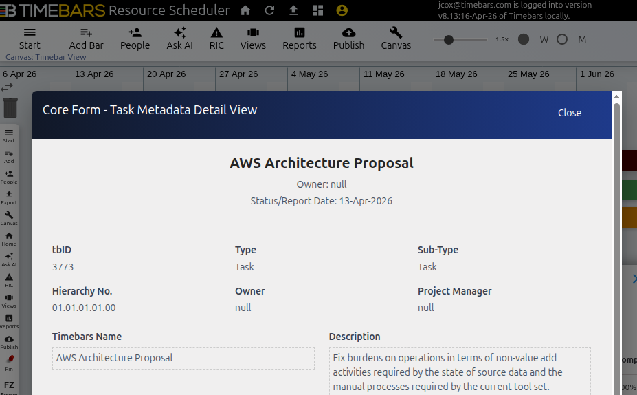 Core Report & Metadata Form